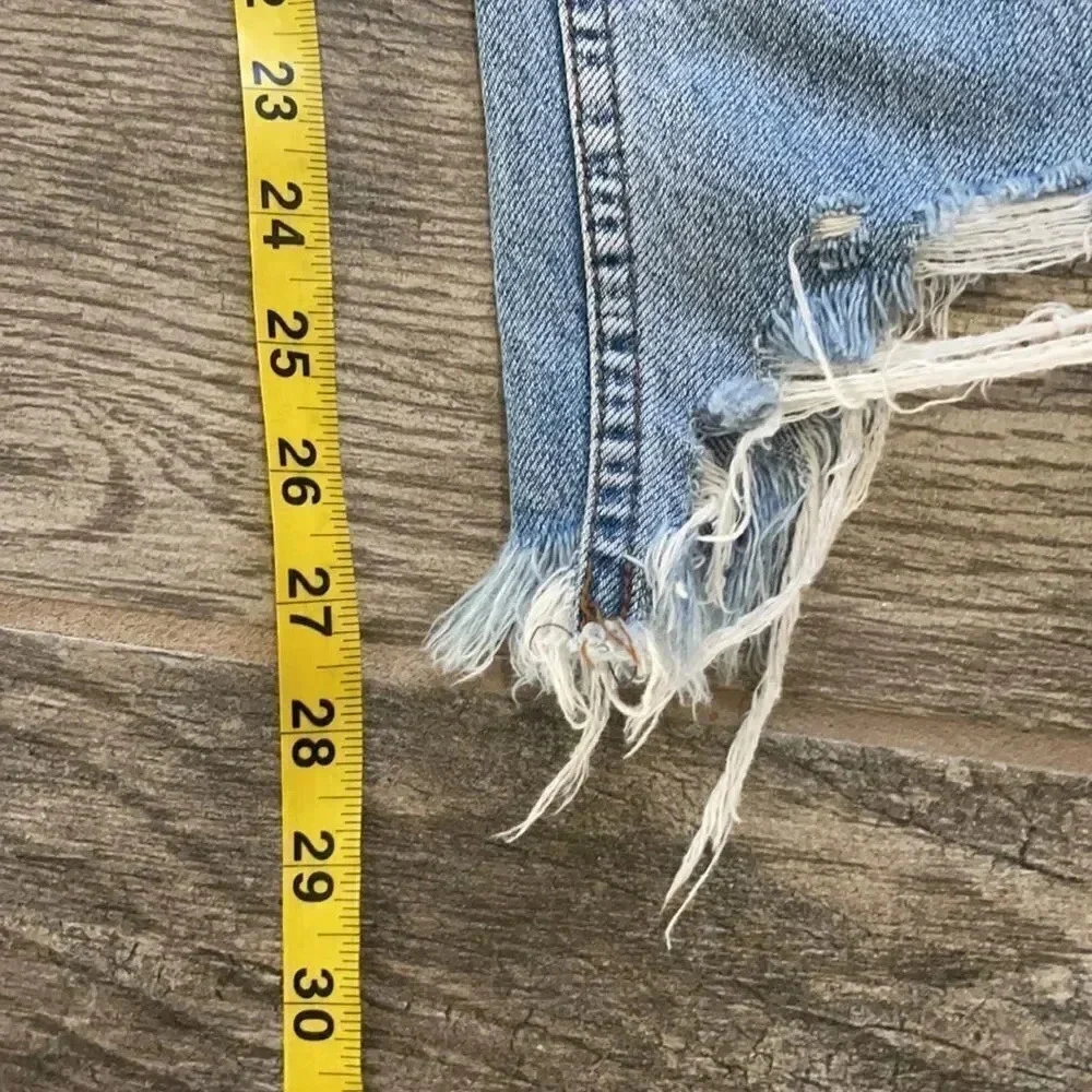 Free People Chewed Up Straight leg distressed ankle jeans Mid Rise women’s 27